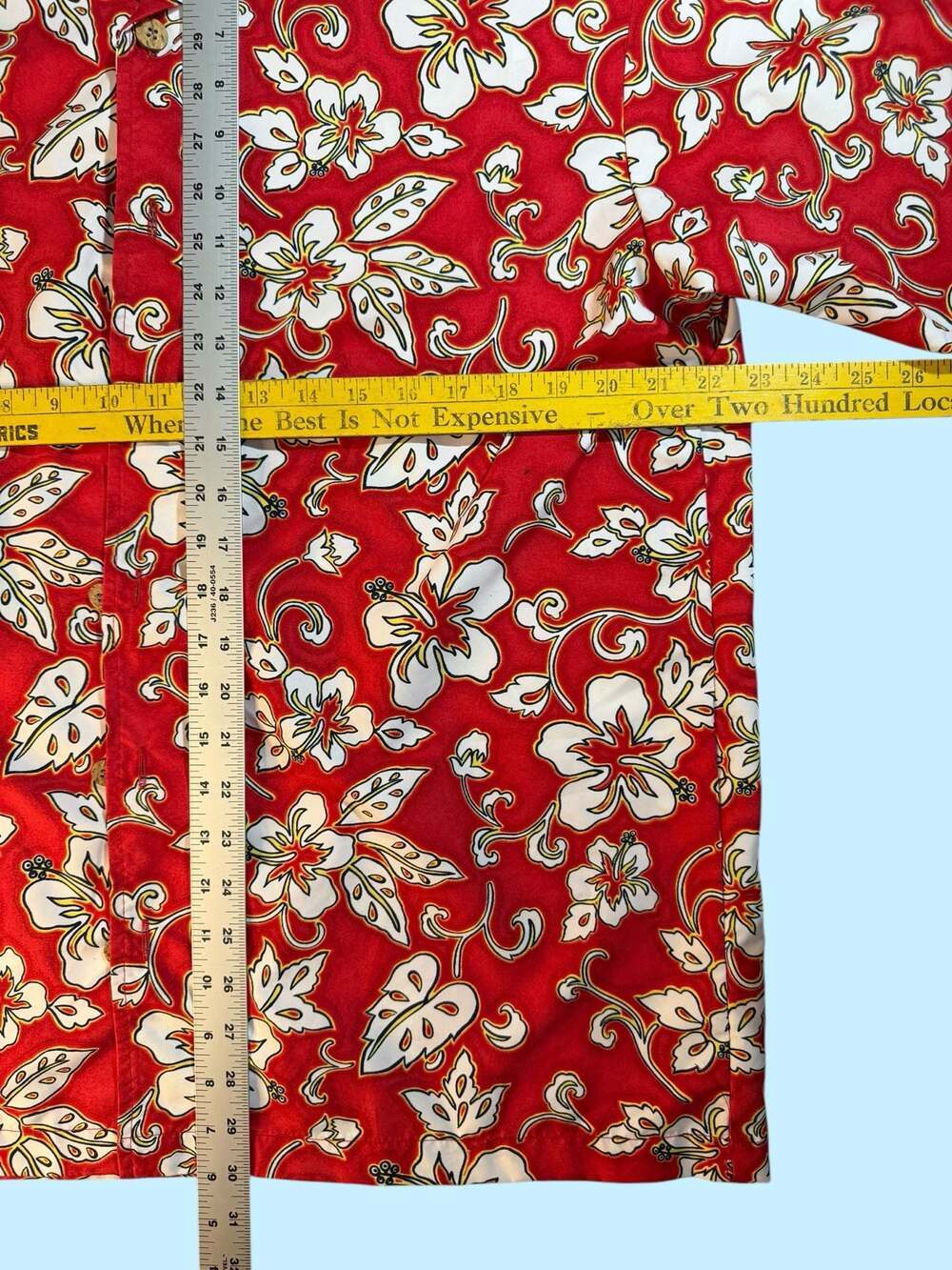 ODO Men's Red Hibiscus Floral Tropical Hawaiian Aloha Shirt Size Large - Picture 5 of 6